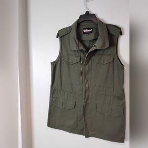 Olive Green Sleeveless Vest